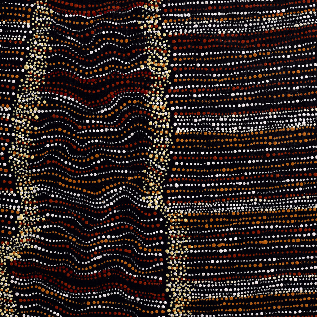 Aboriginal Art by Chantelle Nampijinpa Robertson, Ngapa Jukurrpa (Water Dreaming) - Puyurru, 122x107cm - ART ARK®