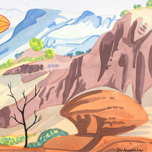 Aboriginal Art by Dellina Inkamala, Kwartatuma (Orminston Gorge), 35x26cm - ART ARK®