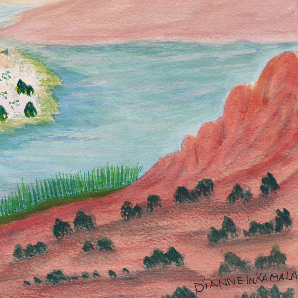 Aboriginal Art by Dianne Inkamala, Tjoritja (West MacDonnell Ranges) 39.5x27.5cm - ART ARK®