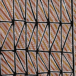 Aboriginal Art by Greg Wilson, Gulach (Spike rush), 82x51cm Bark - ART ARK®