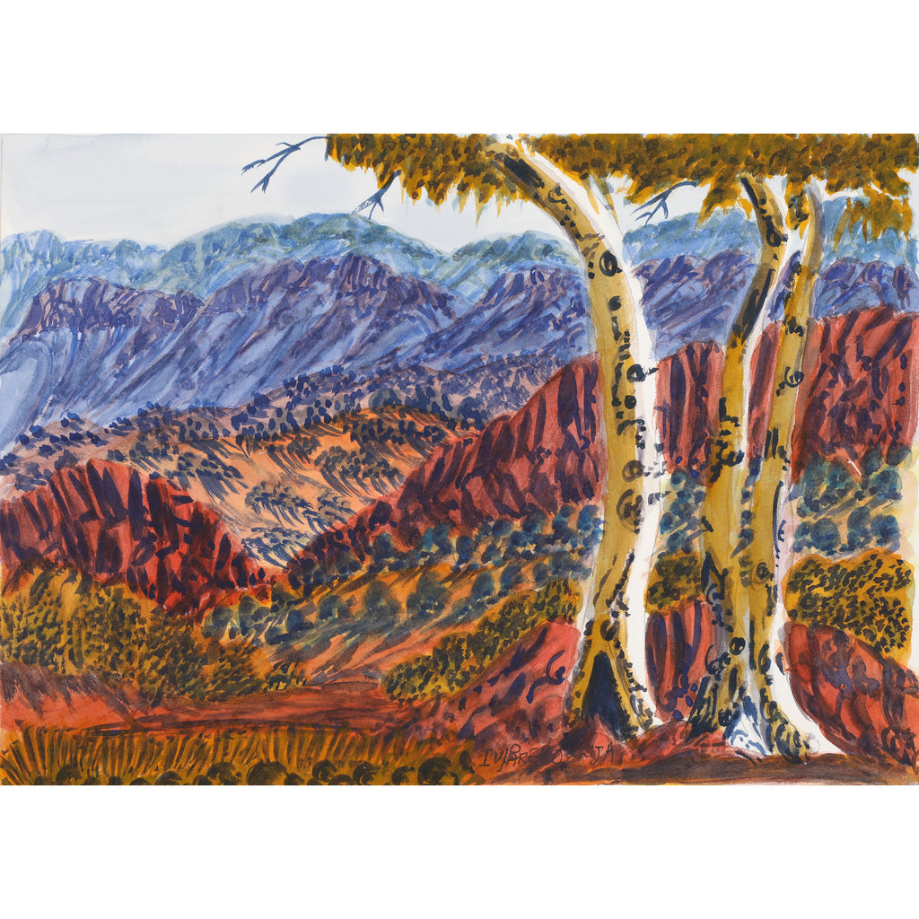 Aboriginal Art by Ivy Pareroultja, Going towards Ormiston Gorge, 36x25.5cm - ART ARK®