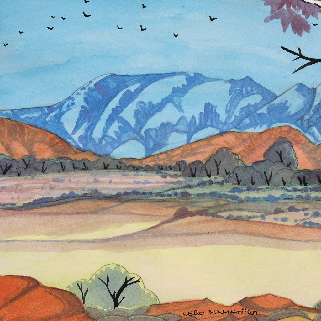 Aboriginal Art by Nebo Namatjira, Rutjipma (Mt Sonder), 34.5x24cm - ART ARK®
