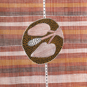 Aboriginal Art by Paul Nabulumo Namarinjmak, Wayuk (Water lily), 102x40cm Bark - ART ARK®