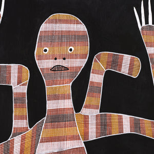 Aboriginal Art by Paul Nabulumo Namarinjmak, Namarrkon the Lightning Spirit, 108x50cm Bark - ART ARK®