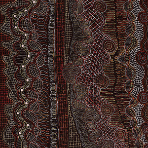 Aboriginal Art by Reanne Nampijinpa Brown, Pamapardu Jukurrpa (Flying Ant Dreaming) - Warntungurru, 183x91cm - ART ARK®