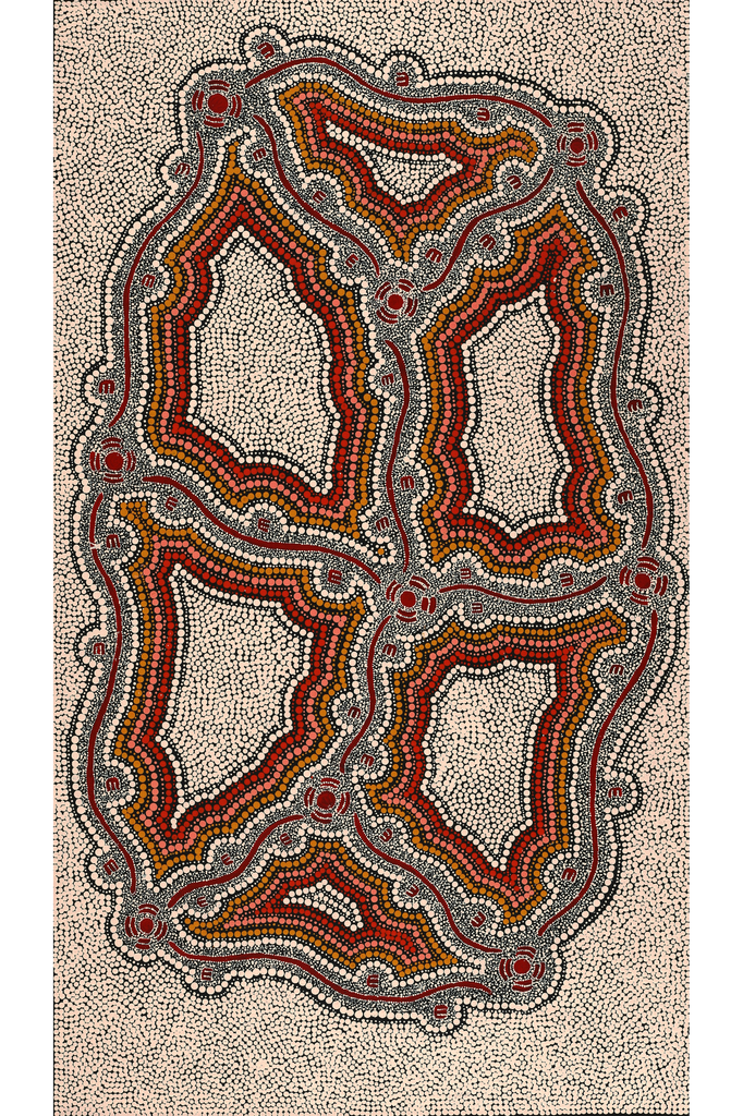 Serita Nakamarra Ross, Pamapardu Jukurrpa (Flying Ant Dreaming) - Warntungurru, 107x61cm (Copy)