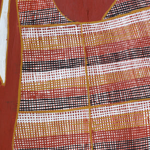 Aboriginal Art by Seymour Wulida, Kun-madj - Large Dillybag Vine, 100x41cm Bark Painting - ART ARK®