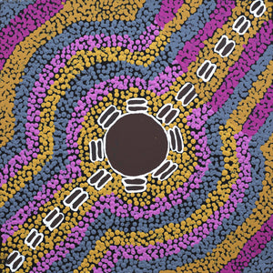 Aboriginal Art by Shemaiah Napanangka Granites, Mina Mina Jukurrpa, 30x30cm - ART ARK®
