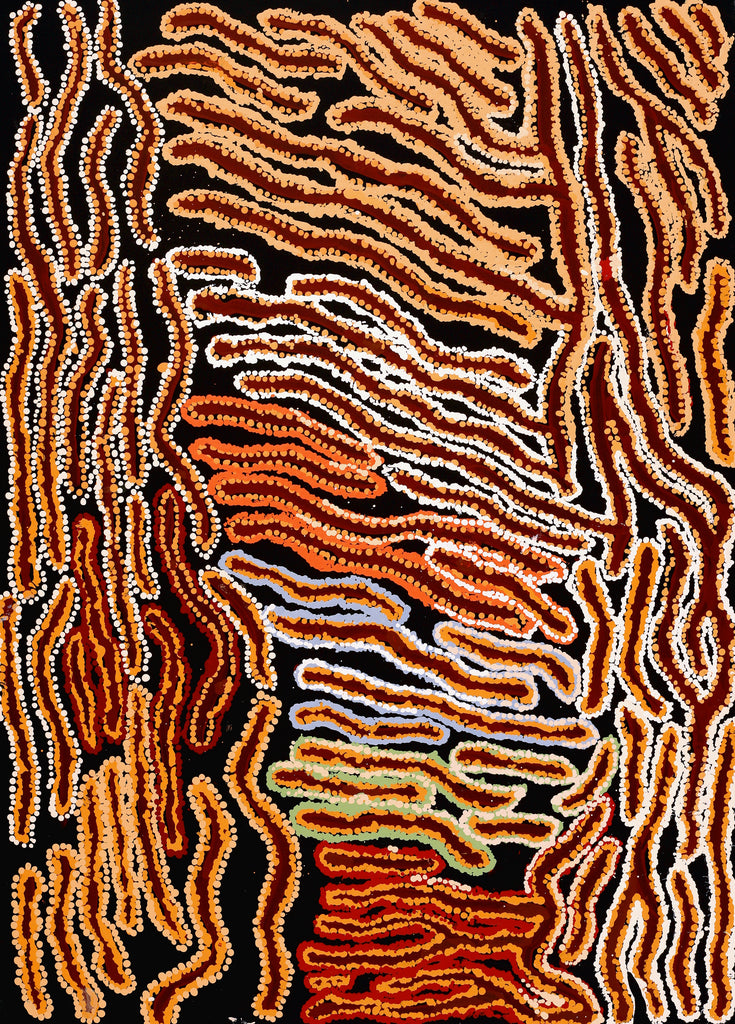 Aboriginal Artwork by Tjinkuma Wells, Piltati Tjukurpa, 92x66cm - ART ARK®