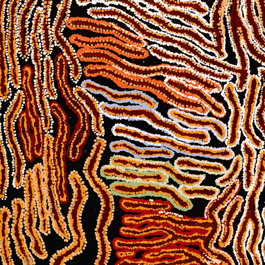 Aboriginal Art by Tjinkuma Wells, Piltati Tjukurpa, 92x66cm - ART ARK®