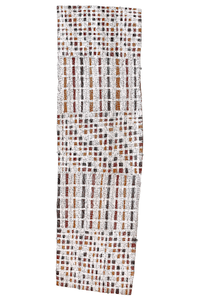Aboriginal Artwork by Yimula Munuŋgurr, Djapu Design, 109x32cm Bark