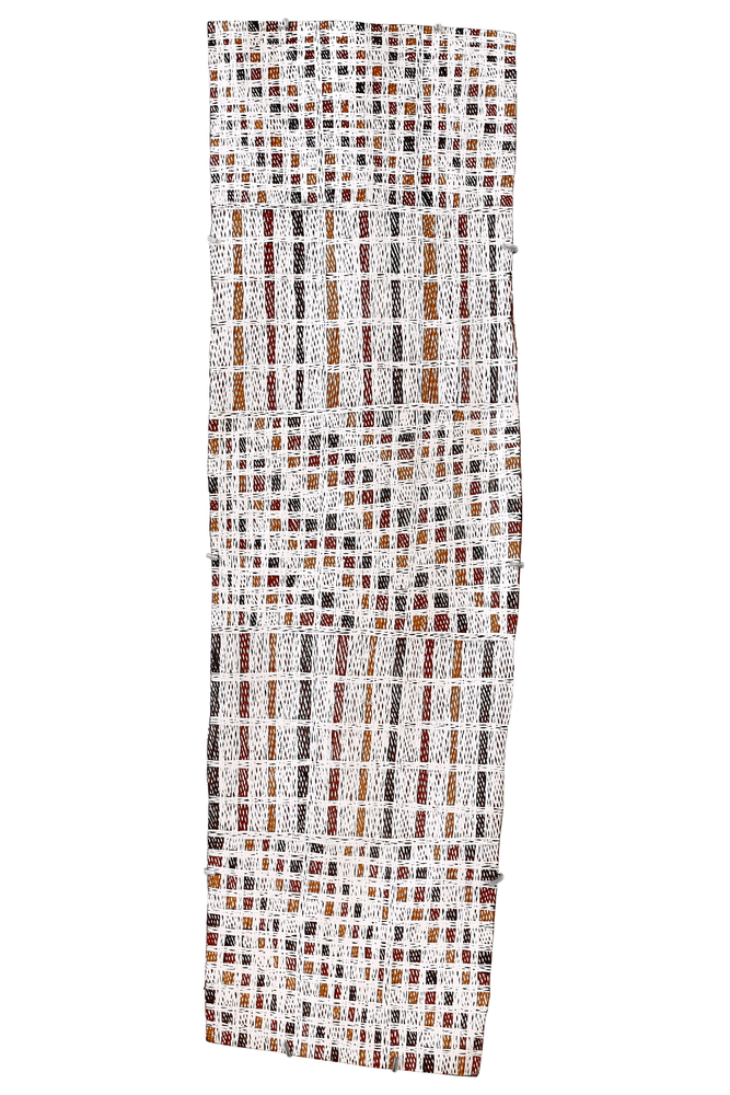 Aboriginal Artwork by Yimula Munuŋgurr, Djapu Design, 109x32cm Bark