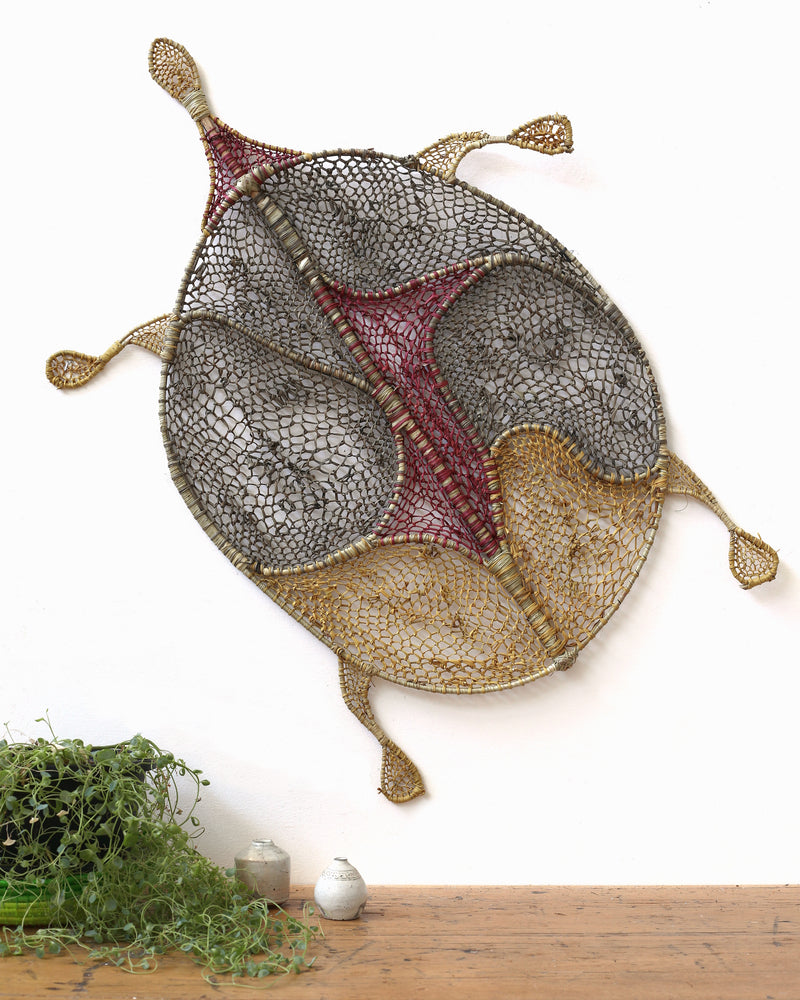 Aboriginal Artwork by Jericha Marrkula Manila, Madalaytj (Short necked turtle) Weaving, 82x60cm