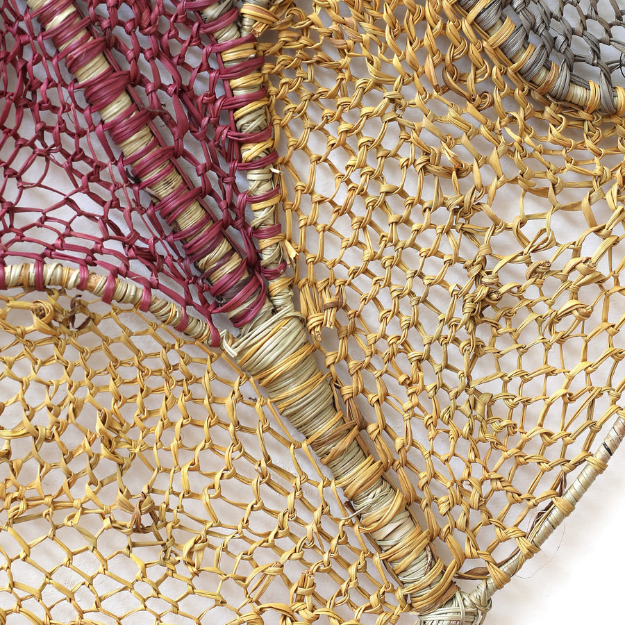 Aboriginal Artwork by Jericha Marrkula Manila, Madalaytj (Short necked turtle) Weaving, 82x60cm