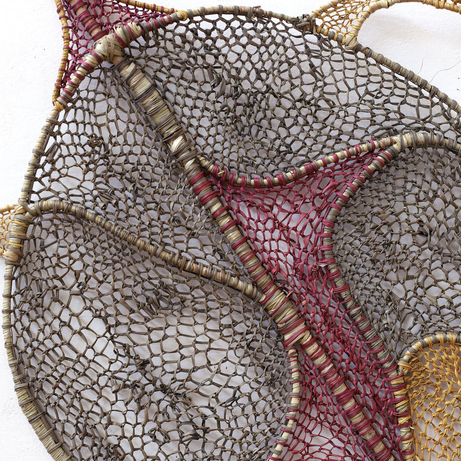 Aboriginal Artwork by Jericha Marrkula Manila, Madalaytj (Short necked turtle) Weaving, 82x60cm