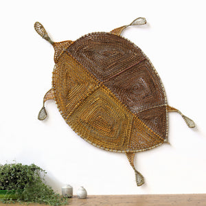 Aboriginal Artwork by Jericha Marrkula Manila, Madalaytj (Short necked turtle) Weaving, 98x76cm - ART ARK®