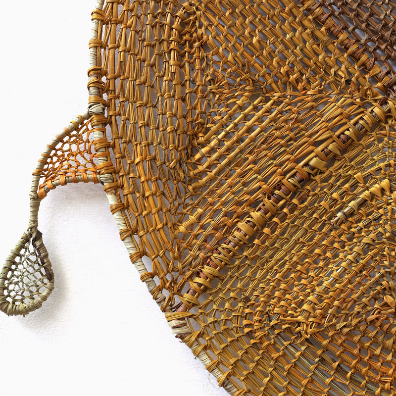 Aboriginal Artwork by Jericha Marrkula Manila, Madalaytj (Short necked turtle) Weaving, 98x76cm