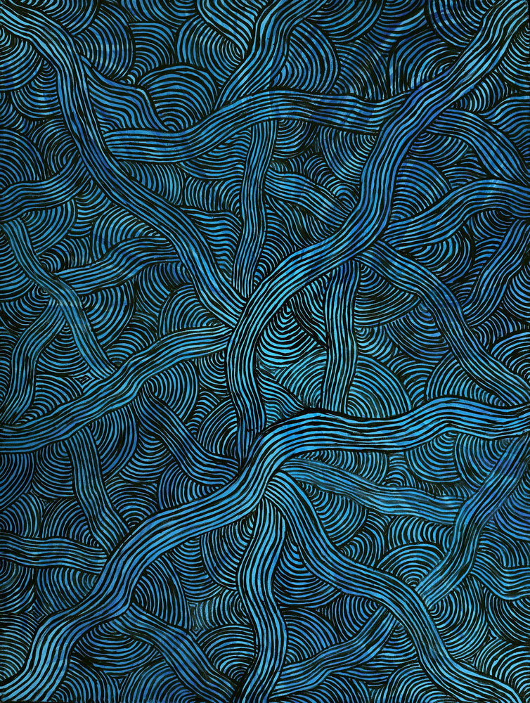 Aboriginal Artwork by Alison Multa, Women's Hairstring Dreaming, 61x46cm