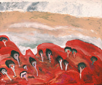 Aboriginal Artwork by Adrian Jangala Robinson, Nguru Nyirrpi-wana (Country around Nyirrpi), 91x76cm