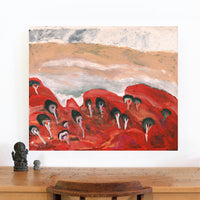 Aboriginal Artwork by Adrian Jangala Robinson, Nguru Nyirrpi-wana (Country around Nyirrpi), 91x76cm