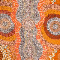 Aboriginal Artwork by Agnes Nampijinpa Brown, Ngapa Jukurrpa (Water Dreaming) - Mikanji, 107x76cm
