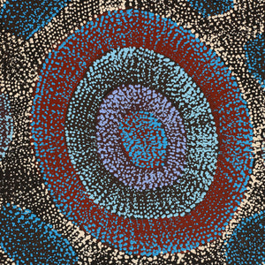 Aboriginal Artwork by Agnes Nampijinpa Brown, Ngapa Jukurrpa (Water Dreaming) - Mikanji, 122x61cm - ART ARK®