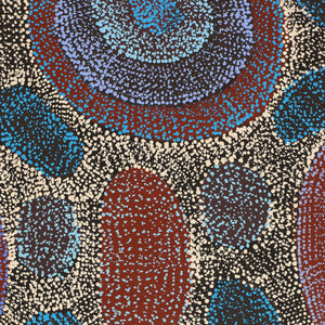 Aboriginal Artwork by Agnes Nampijinpa Brown, Ngapa Jukurrpa (Water Dreaming) - Mikanji, 122x61cm - ART ARK®