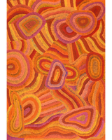 Aboriginal Artwork by Agnes Nampijinpa Brown, Ngapa Jukurrpa (Water Dreaming) - Mikanji, 152x107cm