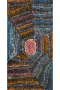 Aboriginal Artwork by Agnes Nampijinpa Brown, Ngapa Jukurrpa (Water Dreaming) - Mikanji, 91x46cm