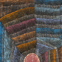 Aboriginal Artwork by Agnes Nampijinpa Brown, Ngapa Jukurrpa (Water Dreaming) - Mikanji, 91x46cm