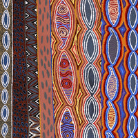 Aboriginal Artwork by Agnes Nampijinpa Fry, Ngapa Jukurrpa (Water Dreaming) - Puyurru, 152x76cm