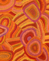 Aboriginal Artwork by Agnes Nampijinpa Brown, Ngapa Jukurrpa (Water Dreaming) - Mikanji, 152x107cm