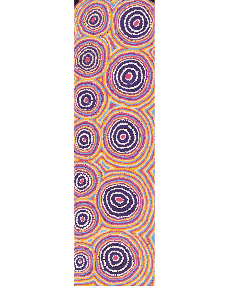 Aboriginal Artwork by Alice Nampijinpa Michaels, Lappi Lappi Dreaming, 107x30cm