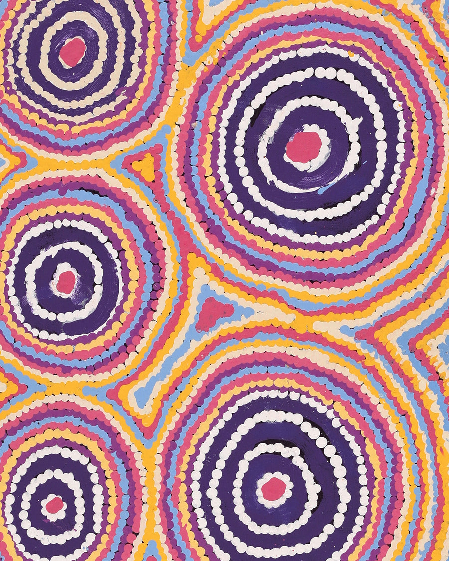 Aboriginal Artwork by Alice Nampijinpa Michaels, Lappi Lappi Dreaming, 107x30cm