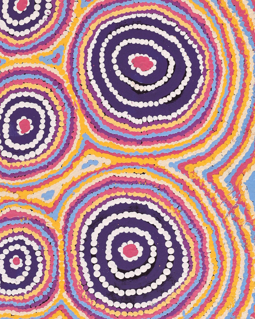 Aboriginal Artwork by Alice Nampijinpa Michaels, Lappi Lappi Dreaming, 107x30cm