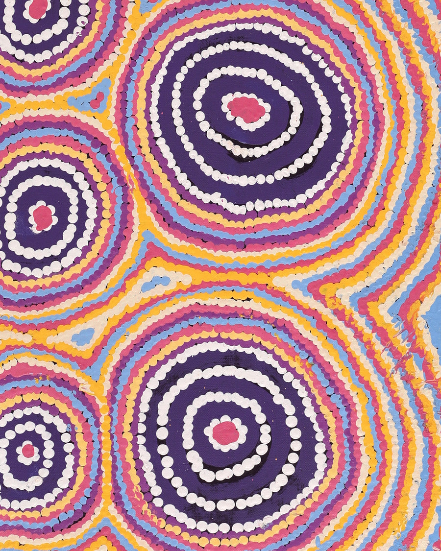 Aboriginal Artwork by Alice Nampijinpa Michaels, Lappi Lappi Dreaming, 107x30cm