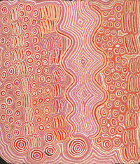 Aboriginal Artwork by Alice Nampijinpa Michaels, Lappi Lappi Dreaming, 107x91cm