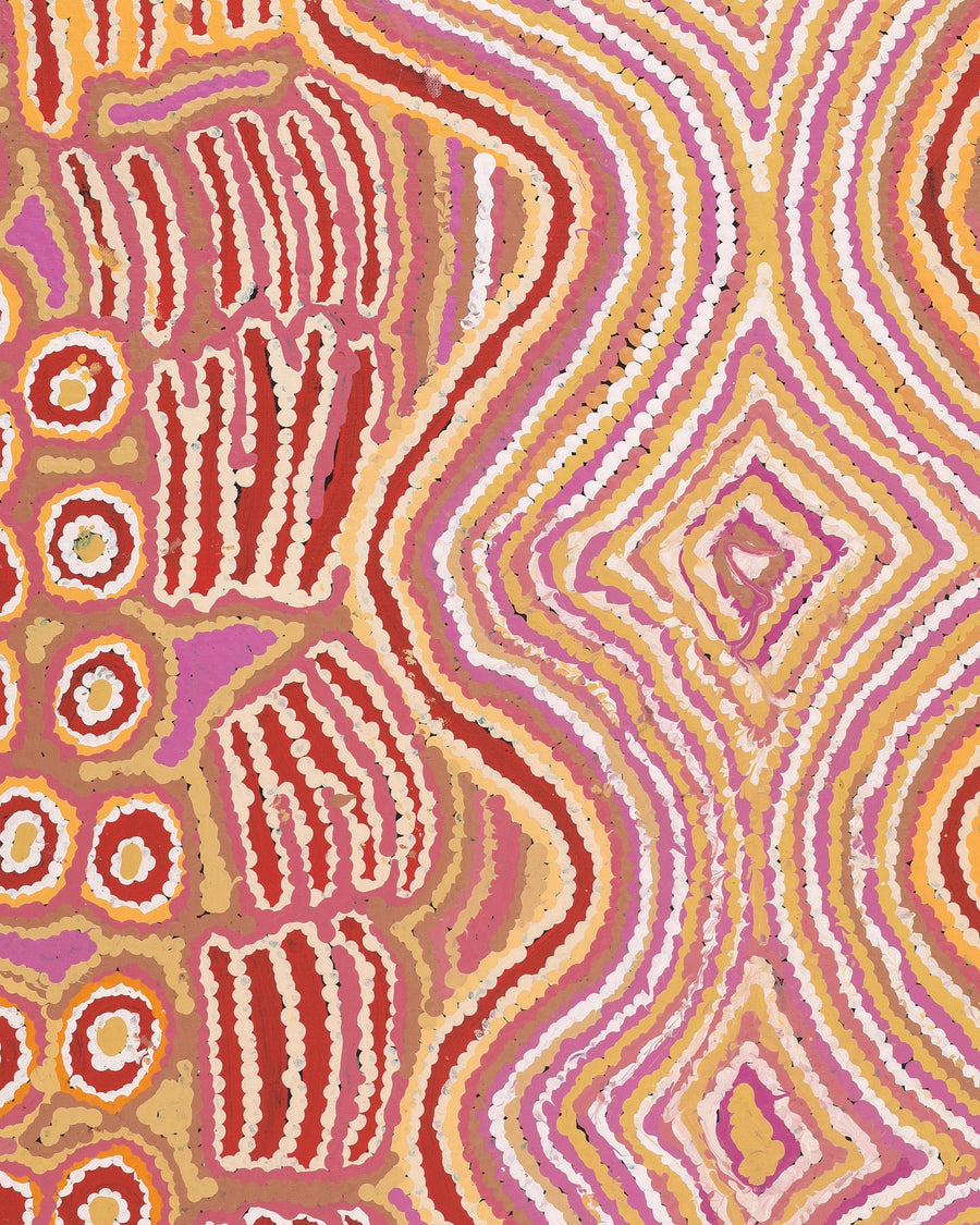 Aboriginal Artwork by Alice Nampijinpa Michaels, Lappi Lappi Dreaming, 107x91cm