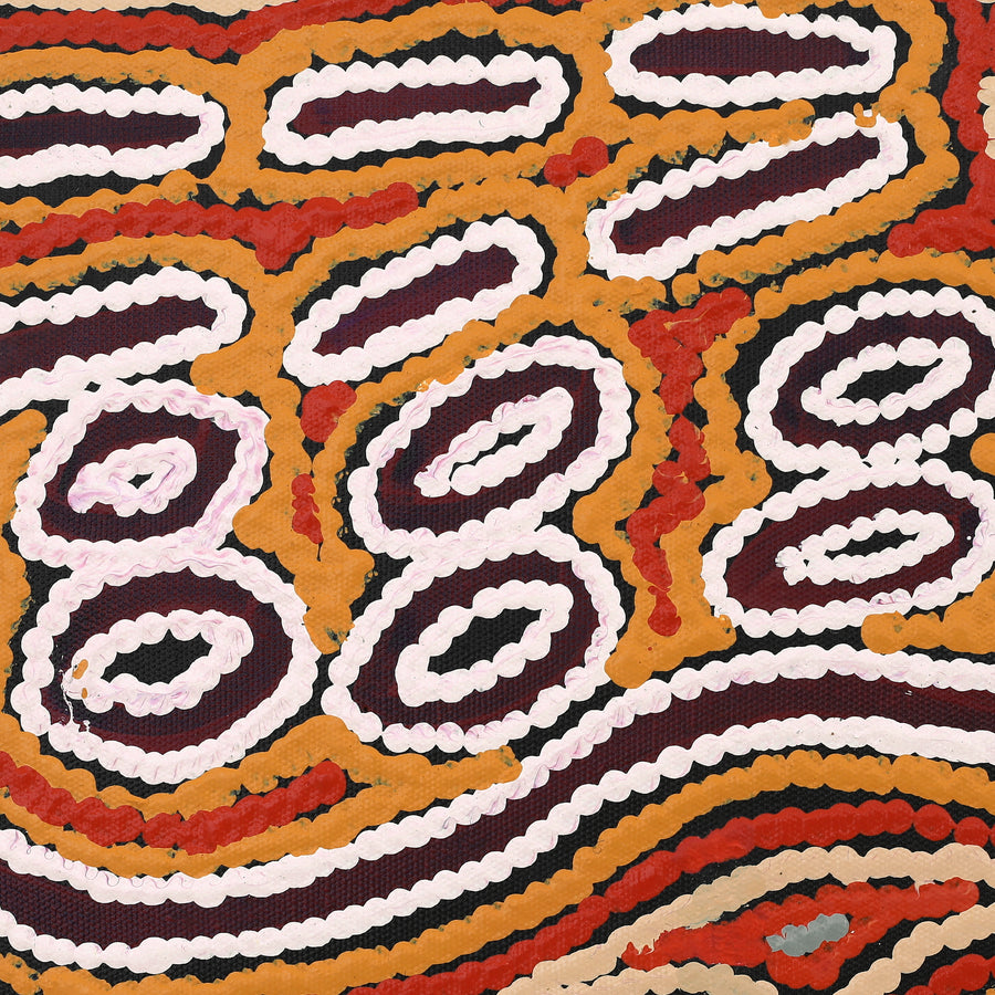Aboriginal Artwork by Alice Nampijinpa Michaels, Lappi Lappi Jukurrpa (Lappi Lappi Dreaming), 30x30cm