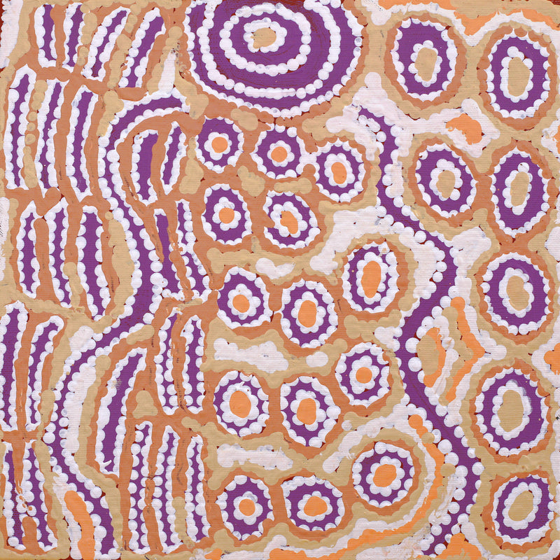 Aboriginal Artwork by Alice Nampijinpa Michaels, Lappi Lappi Jukurrpa (Lappi Lappi Dreaming), 30x30cm