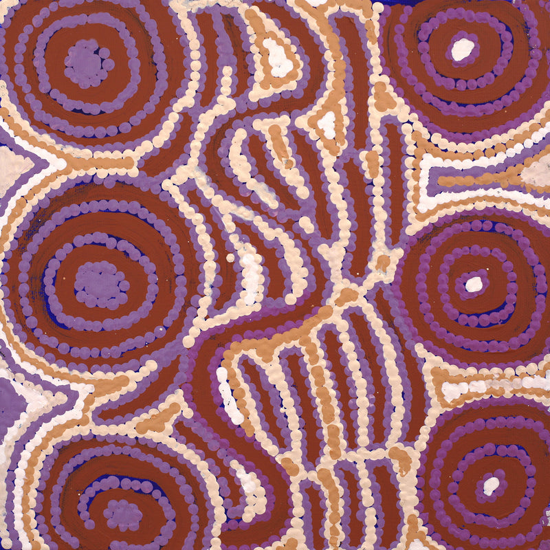 Aboriginal Artwork by Alice Nampijinpa Michaels, Lappi Lappi Jukurrpa (Lappi Lappi Dreaming), 30x30cm