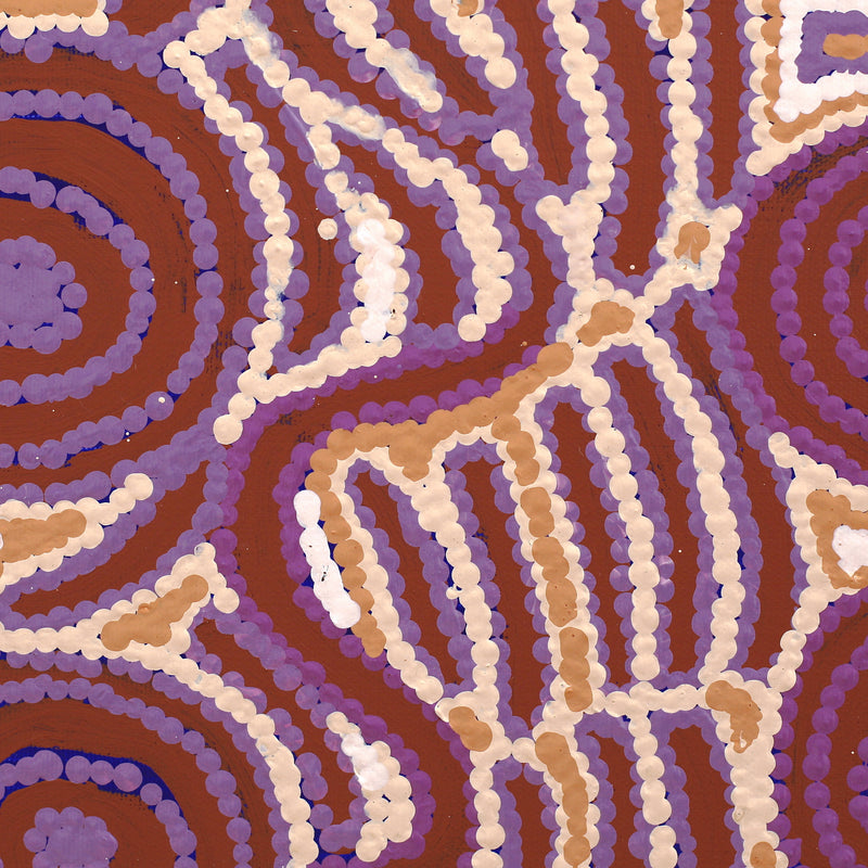 Aboriginal Artwork by Alice Nampijinpa Michaels, Lappi Lappi Jukurrpa (Lappi Lappi Dreaming), 30x30cm