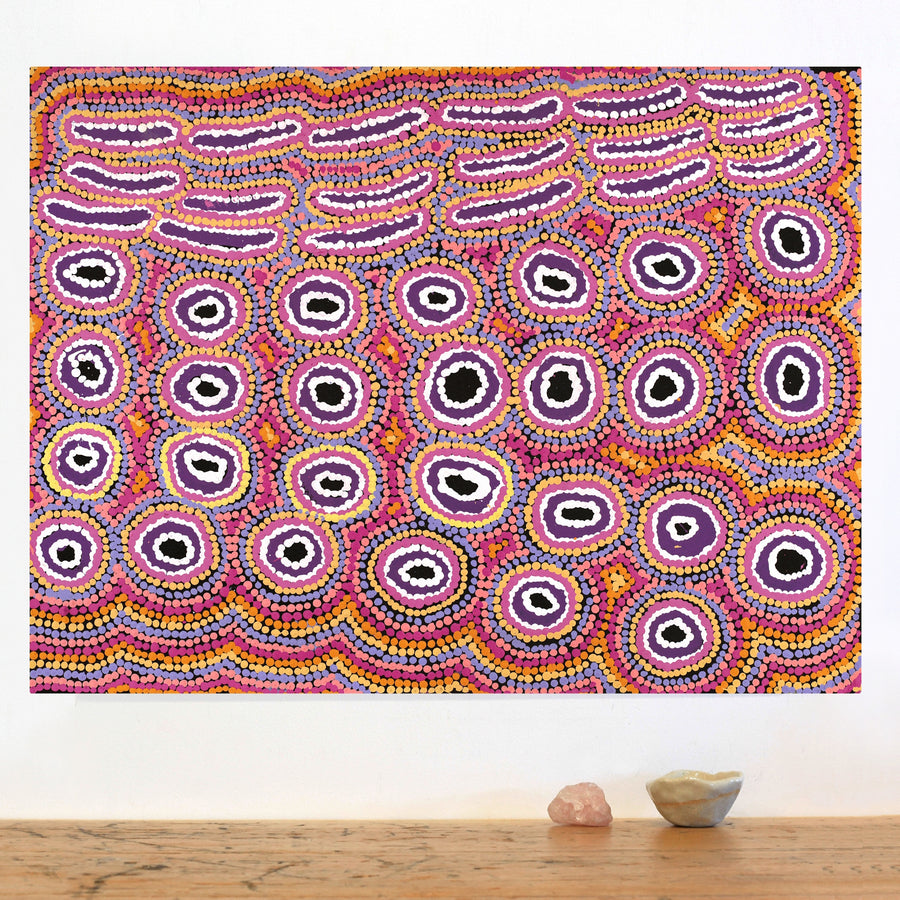 Aboriginal Artwork by Alice Nampijinpa Michaels, Lappi Lappi Dreaming, 61x46cm
