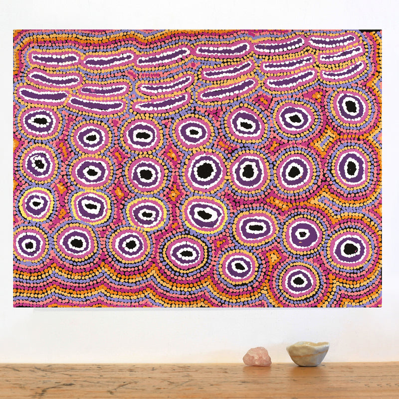 Aboriginal Artwork by Alice Nampijinpa Michaels, Lappi Lappi Dreaming, 61x46cm