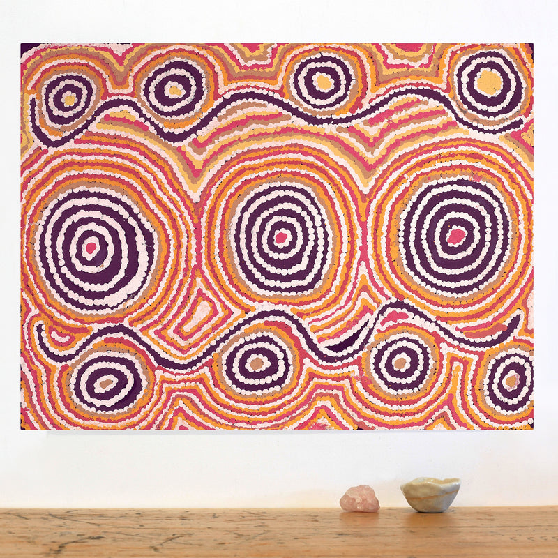 Aboriginal Artwork by Alice Nampijinpa Michaels, Lappi Lappi Dreaming, 61x46cm
