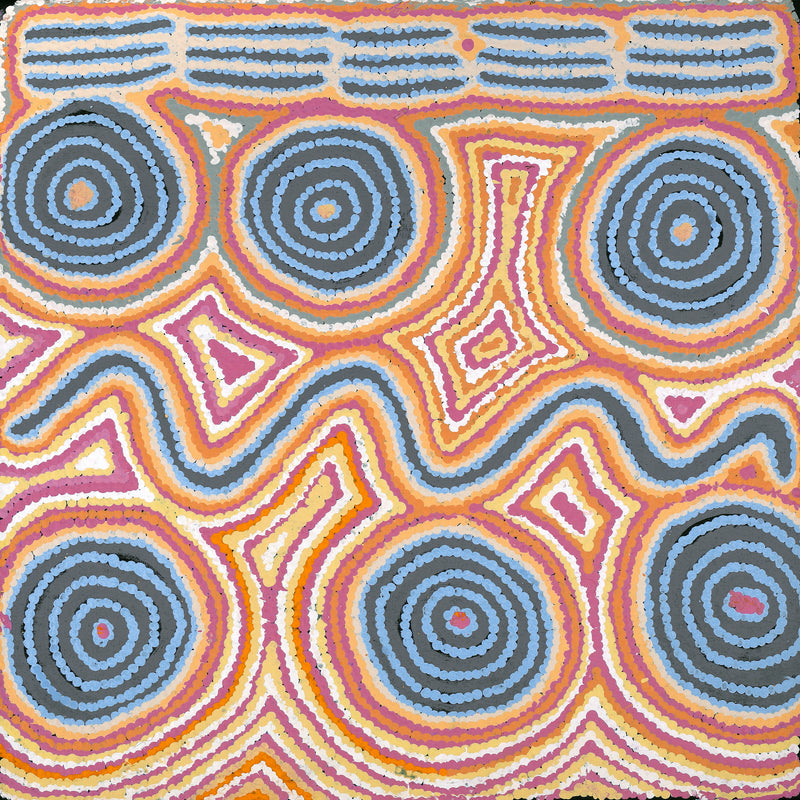 Aboriginal Artwork by Alice Nampijinpa Michaels, Lappi Lappi Dreaming, 61x61cm