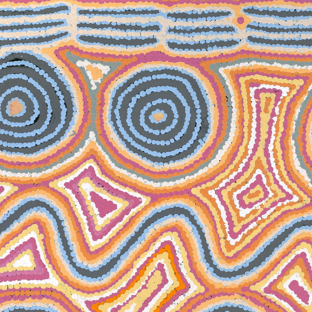 Aboriginal Artwork by Alice Nampijinpa Michaels, Lappi Lappi Dreaming, 61x61cm