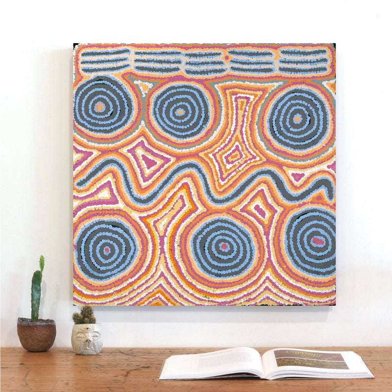 Aboriginal Artwork by Alice Nampijinpa Michaels, Lappi Lappi Dreaming, 61x61cm