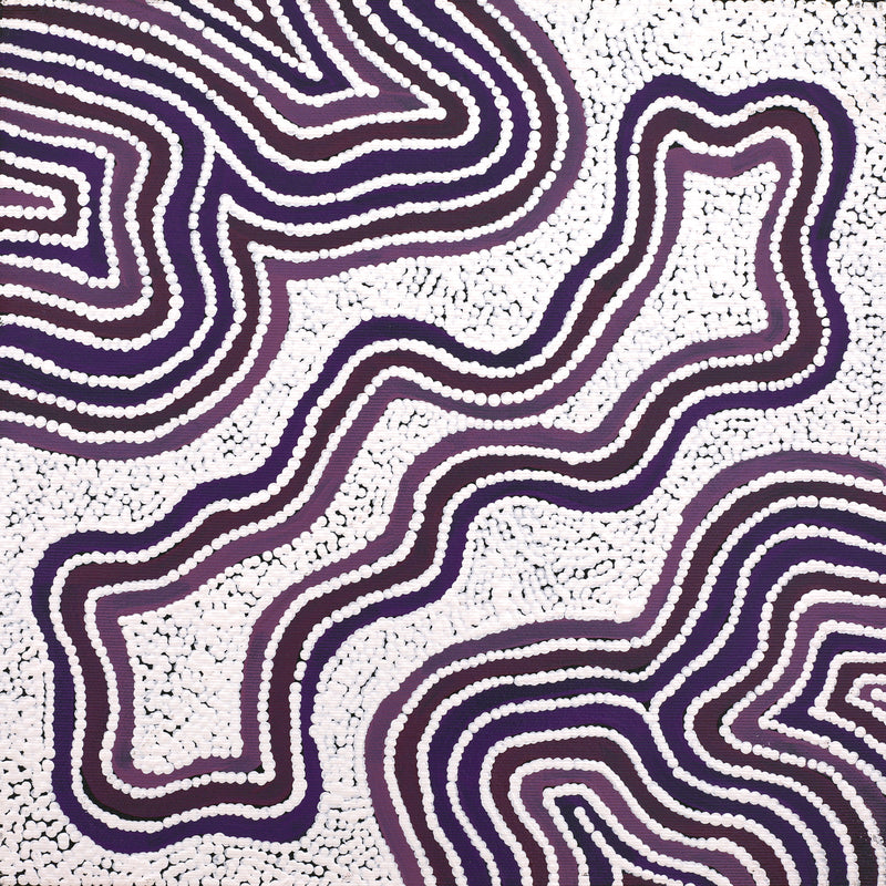 Aboriginal Artwork by Alicka Napanangka Brown, Yarla Jukurrpa (Bush Potato Dreaming), 30x30cm
