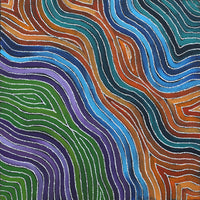 Aboriginal Art by Alicka Napanangka Brown, Yarla Jukurrpa (Bush Potato Dreaming), 40x40cm - ART ARK®